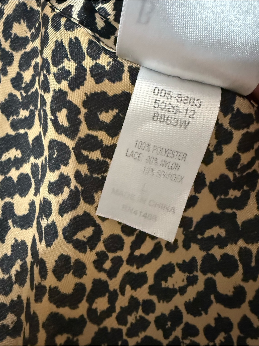 Vintage Leopard Satin Slip Dress with Black Lace Trim - Picture 6 of 6